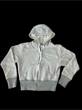 aerie Light Gray Zip-Up Hoodie